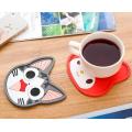 1PC Silicone Insulation Pad Cartoon Felt Antiskid Mat Cup Table Mat Bowl Cup Pads Mat Drink Coaster Placemat NX 024