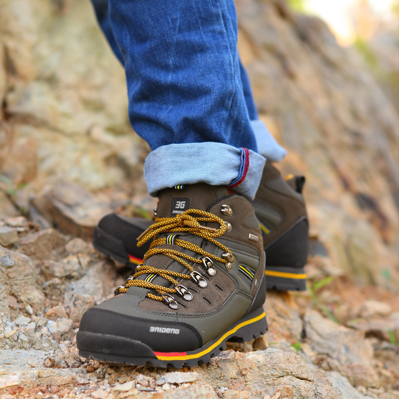 DUDELI Men Hiking Shoes Waterproof leather Shoes Climbing & Fishing Shoes New popular Outdoor shoes