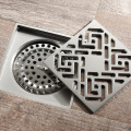 HIDEEP Bathroom Chrome Plating Brushed Floor Drain