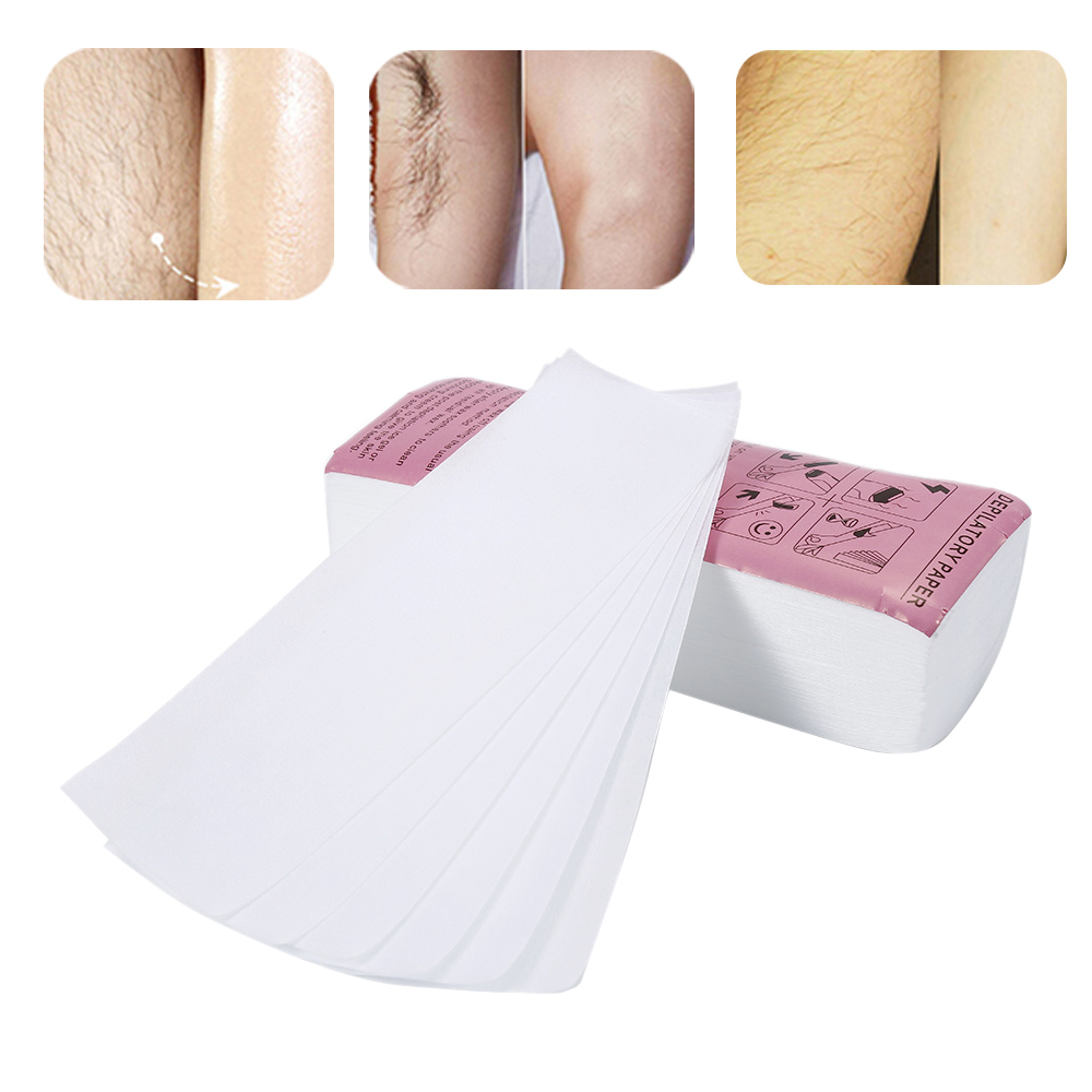 100pcs/lot Hair Removal Epilator Wax Strip For Hair Removal Depilatory Nonwoven Epilator Wax Strip Paper Roll Waxing Beauty Tool