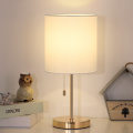 Modern Metal Desk Lamps with White Fabric Lampshade