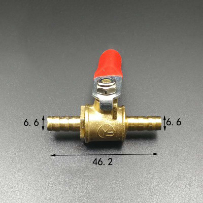 6mm Hose Barb x 6mm Hose Barb Two Way Brass Ball Valve For Oil Water Air