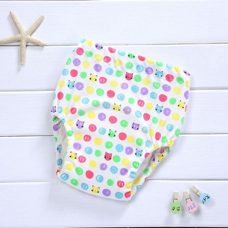 6pcs/Set Cartoon Print Reusable Nappies Cover Washable Baby Diapers Soft Gauze Nappy Cover Training Pants