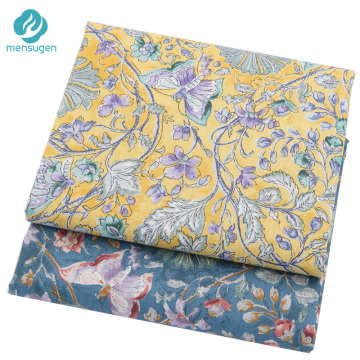 Flower butterfly Cotton Fabrics for Making Dresses Blankets Bags Cushions Pillow Case DIY Sewing Cloth Fabric Meter