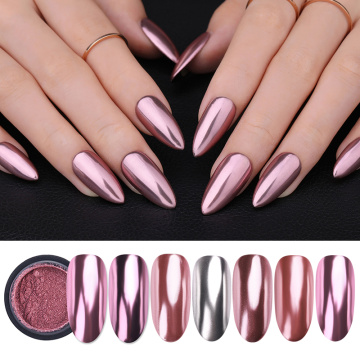 Metallic Mirror Nail Powder Glitter Silver Rose Gold Champagne Nail Art Glitter Chrome Pigment Dust Decoration DIY Nail Designs