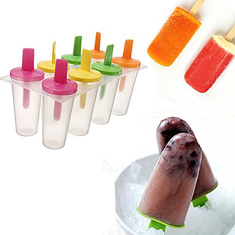 8Cells Ice Pop Lolly Maker Tray Mould Frozen Cream Popsicle Yogurt Mold Maker DIY PBA Free -35