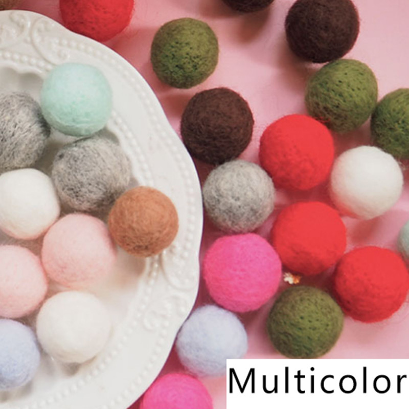 10pcs/lot 2cm Wool Felt Balls Round Wool Felt Balls Pom Poms Mixed color wholesale 18 Colors