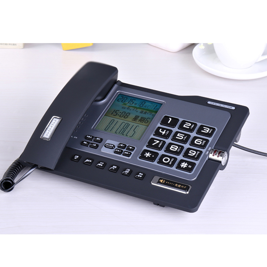 Office Home Corded Telephone Phone with Caller ID/Call Waiting, Speakerphone, Blacklist, Dual Interface Calculator & Alarm Clock