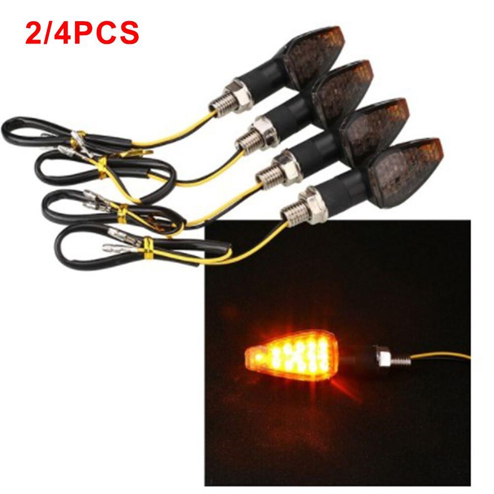 2pcs/4Pcs Motorcycle Turn Signal Lights Triangle LED Sequential Turn Signals Indicators Universal for Honda Kawasaki Yamaha