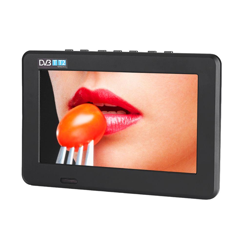 7 Inches DVB-T-T2 16:9 Portable TFT-LED HD Digital Analog Color TV Television Player for UK Plug with rechargeable battery