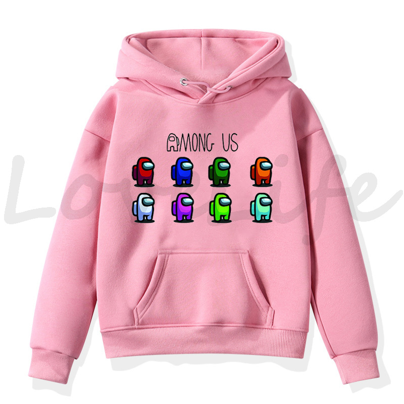 Game Among Us Children Harajuku Hoodie Boys Girls Kawaii Winter Warm Sweatshirt Impostor Graphic Hoody Kids Anime Clothing