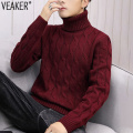 2020 New Men's Thick Turtleneck Sweater Pullovers Male Autumn Winter Solid Color High Neck Knitted Sweaters Knitwear M-3XL