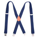 Navy blue Polyester Suspenders Adult Casual Suspenders X-back Shape Heren riemen Elastic Braguilles d homme 1.38*47.2in MBD8495C