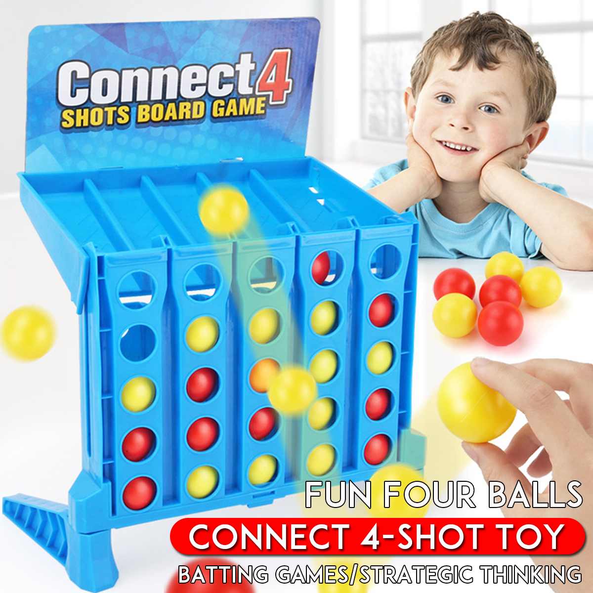 Connect 4 Game 1 Set Board Game Entertainment Connect Sports Educational Puzzle Toys For Kids Finger Basketball Shooting Game