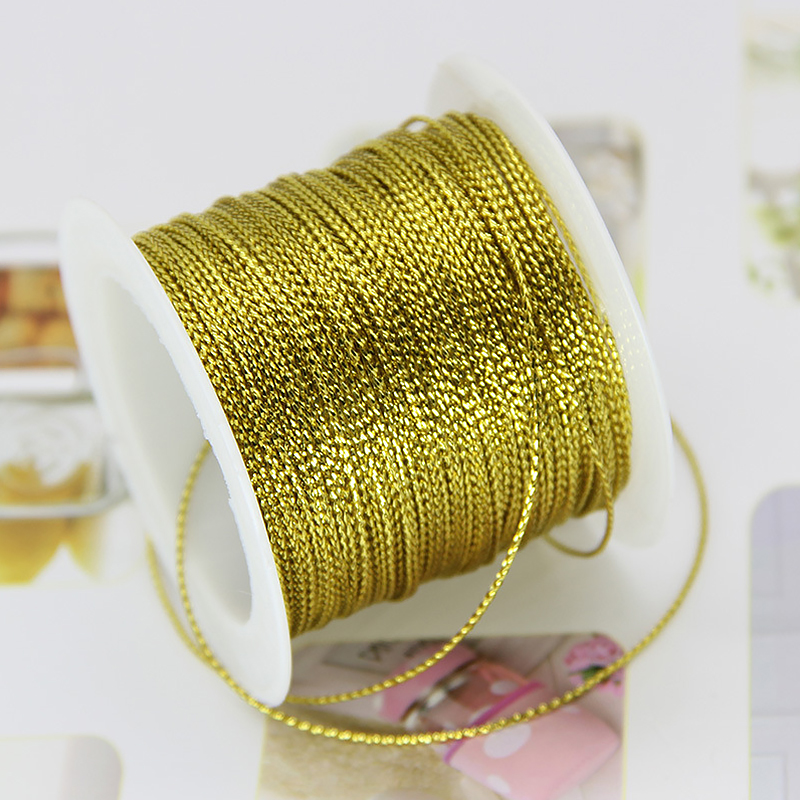 20M Rope Gold Silver Cord Gift Packaging String Metallic Jewelry Thread Cord DIY Tag Line Bracelet Making Labels Mark Lanyard