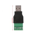 USB 2.0 Type A Male/Female to 5P Screw w/ Shield Terminal Plug Adapter Connecto