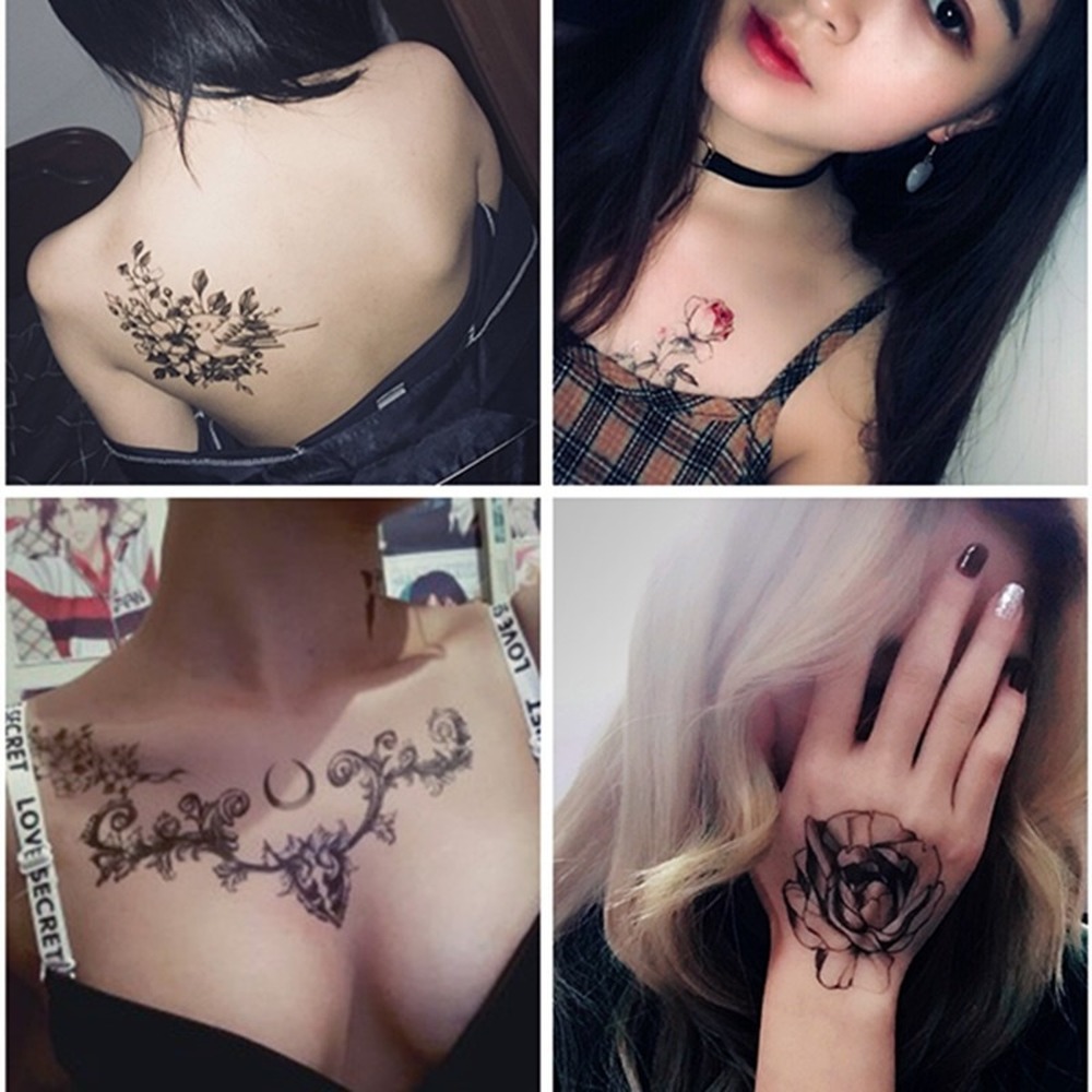 17pcs/set Arm Chest Big Pattern Temporary Tattoo Sticker