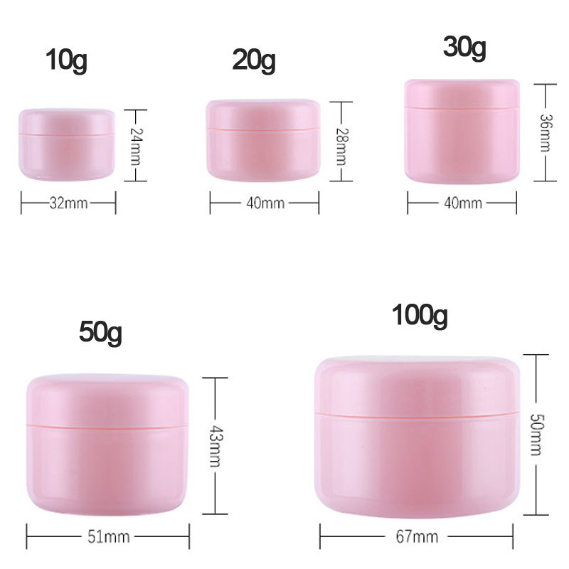 30/60 Refillable Empty Plastic Makeup Jar 10/20/30/50/100g Sample bottles Pot Travel Face Cream Lotion Cosmetic Container