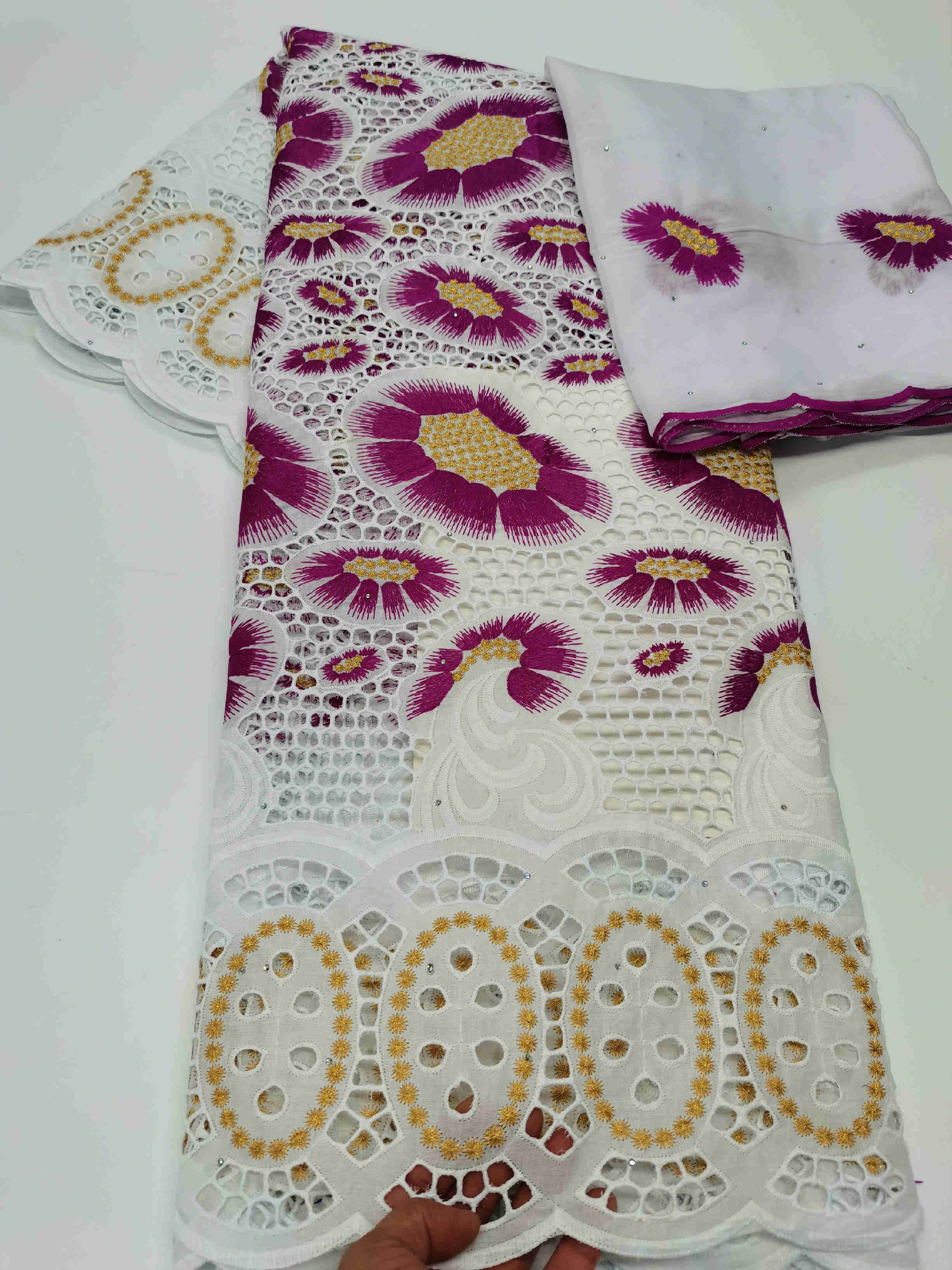Dubai Fabric African 100%Cotton Lace Fabric 2021 High Quality Lace Material In Switzerland Embroidery Swiss Voile Lace Fabric 7Y