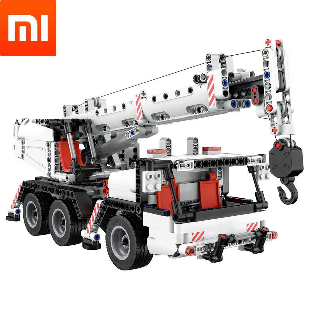 Original Xiaomi Mitu Building Block Engineering Crane Car Blocks Vehicle 360 Degree Rotati Truck Simulation Crane Gift For Kids