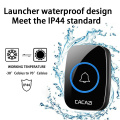 CACAZI Newest LED Smart Doorbell Waterproof 300M Remote Mini Wireless Door bell 38 Chimes 20-85dB EU/UK/US plug Door Ring