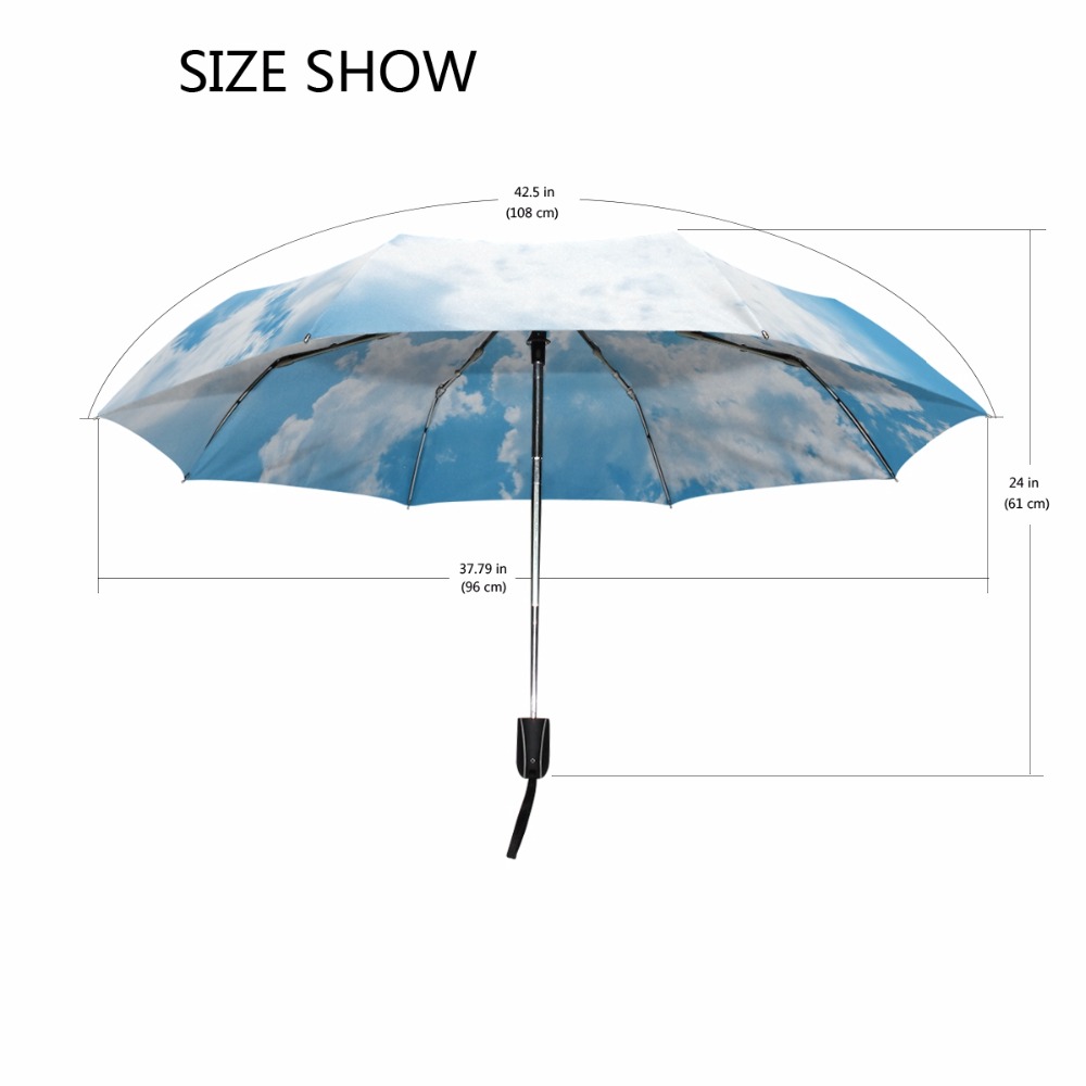 2019 Creative Luxury Fashion Three Folding Men Umbrella Sky Kazbrella Windproof Sun Rain Women Umbrella Accept Customized Design