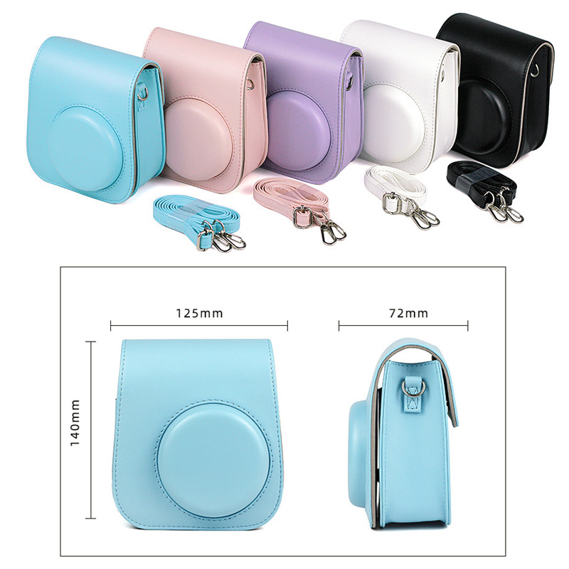 New Fujifilm Instax Mini 11 Instant Film Camera Case, Quality PU Leather Protective Soft Carry Bag Cover with Shoulder Strap