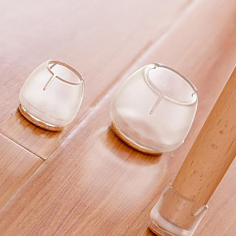 16 PCS Non-Slip Silicone Chair Leg Caps Feet Bottom Cover Pads Furniture Table Wood Floor Protectors Transparent Round Cups new