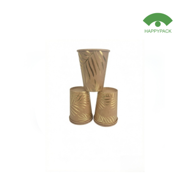 Customizable Gold Foil Design Disposable Coffee Cups