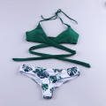 2020 New Ruffle Bikinis Women Swimsuit Cross Bandage Swimwear Push Up Bikini Set Beach Bathing Suit Brazilian Biquni Print#J30