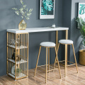 120*40*110cm Golden Iron Casting Metal Bar Counter Tall Coffee Pub Drink Table Chair Barstool Seat Home Dinning Room Furniture