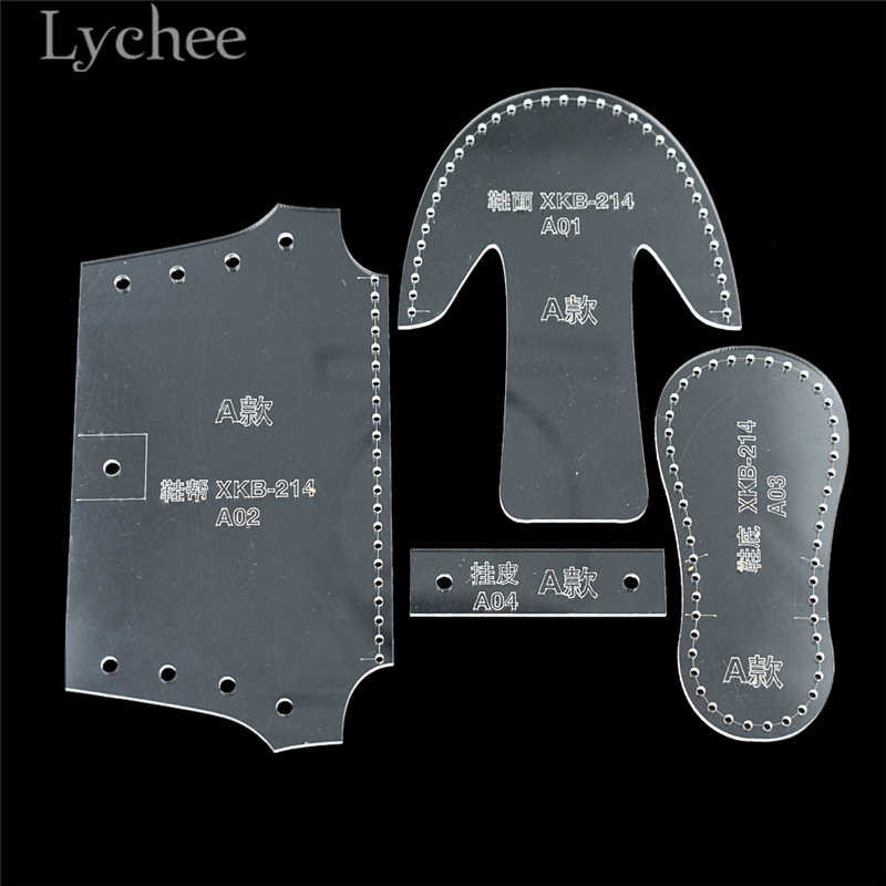 Lychee Life Mini Shoe Design Acrylic Sewing Pattern Boot Hanging Pendent Template DIY Leathercrafts Template