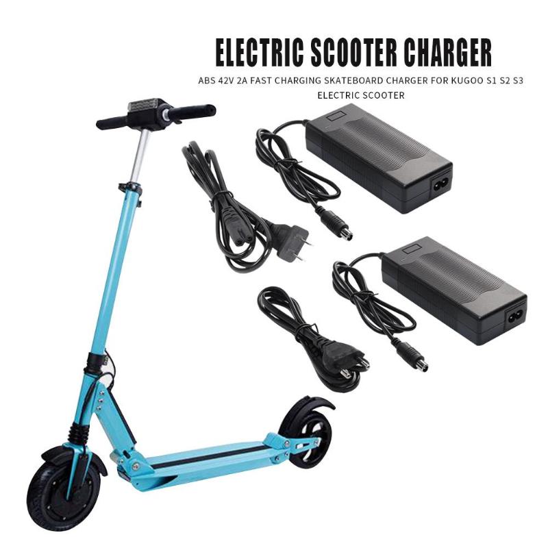 Durable Electric Scooter Charger Classic ABS 42V 2A Fast Charging Skateboard Charger for KUGOO S1 S2 S3 Electric Scooter