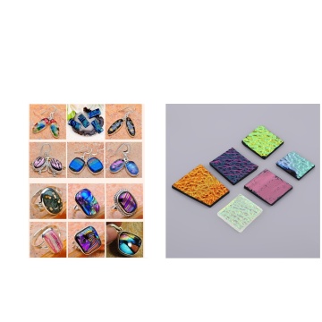 1Oz Dichroic Film Fusing Glass COE 90 Fusible Glass Mixed Scraps For DIY Jewelry Supplies Pendants Charms Making