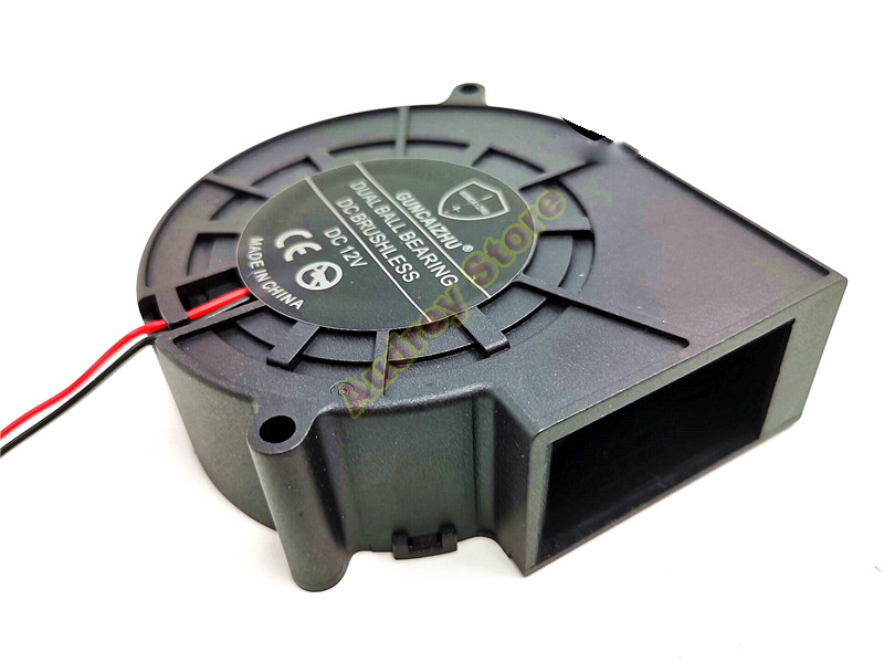 4200rpm 12W DC12V 1A Double ball bearing 9733 big volume: 9.7cm Centrifugal turbine air blower Cooling fan