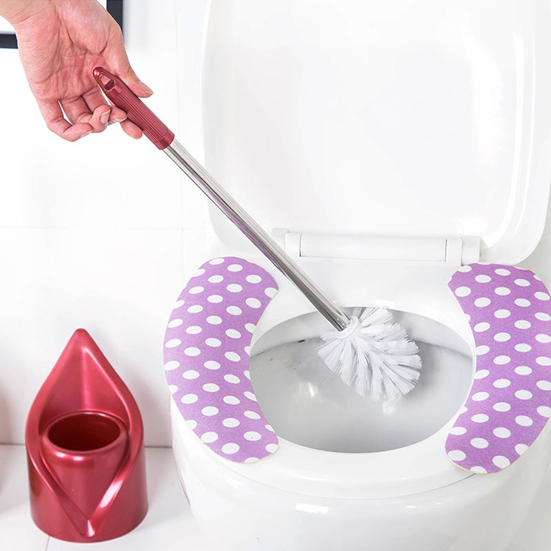 Creative Leaf Toilet Brush Holder Set Stainless Steel Long Handle Toilet Brush Set For Washroom Clean Tools Bathroom Accessories