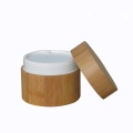 Bamboo Cream Jar PP Plastic Container 10G 20G 30G 50G Empty Refillable Bottle Cosmetic Packaging Pot Bamboo Wooden Jar 10pcs