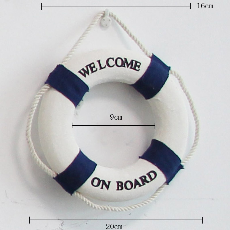 Welcome Wall ornament Life Buoy Foam Aboard Nautical Life Lifebuoy Ring Boat Wall Hanging Mediterranean Style Home Decor