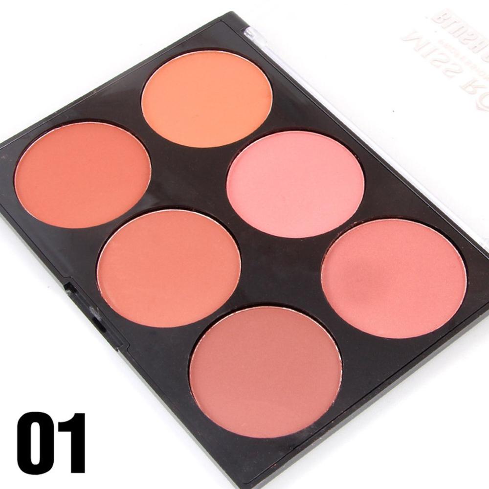 MISS ROSE Six Color Blush Makeup Cosmetic Natural Girls Women Blusher Powder Palette Charming Cheek Color Cosmetic