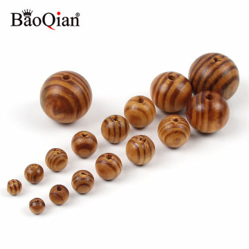 6-30MM Natural Pine Wooden Beads Round Balls For Jewelry Making Spacer Diy Wood Crafts Home Decoration