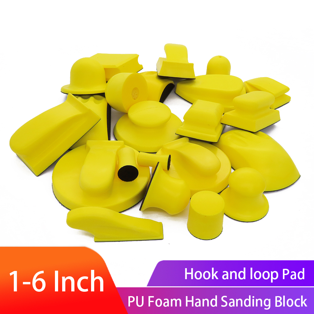 Sanding Disc Holder Sand paper Backing Polishing Pad Hand Grinding Block PU Foam Sanding Disc