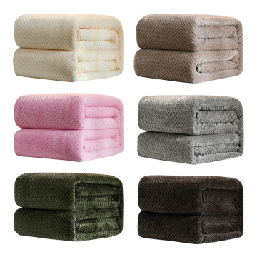 Fleece Flannel Blanket Plush Solid Color Bed Covers for sofa Soft Adult Plaid Throw Blankets Bedspread for the Couch 60001