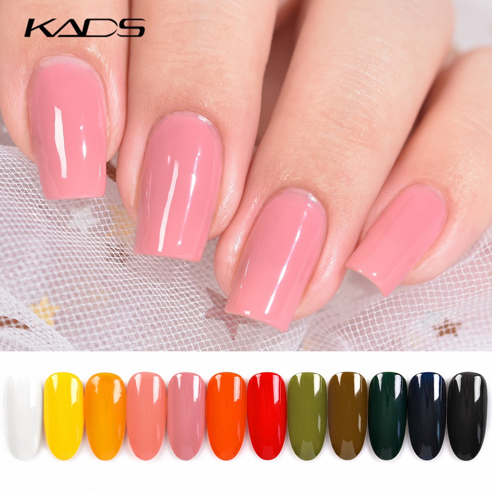 KADS Jelly Nail Polish 9.5ml 12 Candy Color Semi-transparent Nail Lacquer Manicure Translucent Jell Varnish Polish for Nail Art