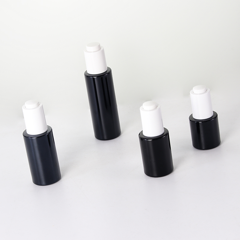 Black Glass Bottle With White Button Dropper1 Jpg