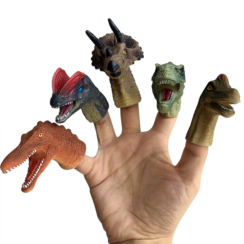 5pcs Finger Toys Mini Dinosaur Portable Cartoon Dinosaur Finger Puppet Finger Doll Children's Toy Festival Gift Puppets