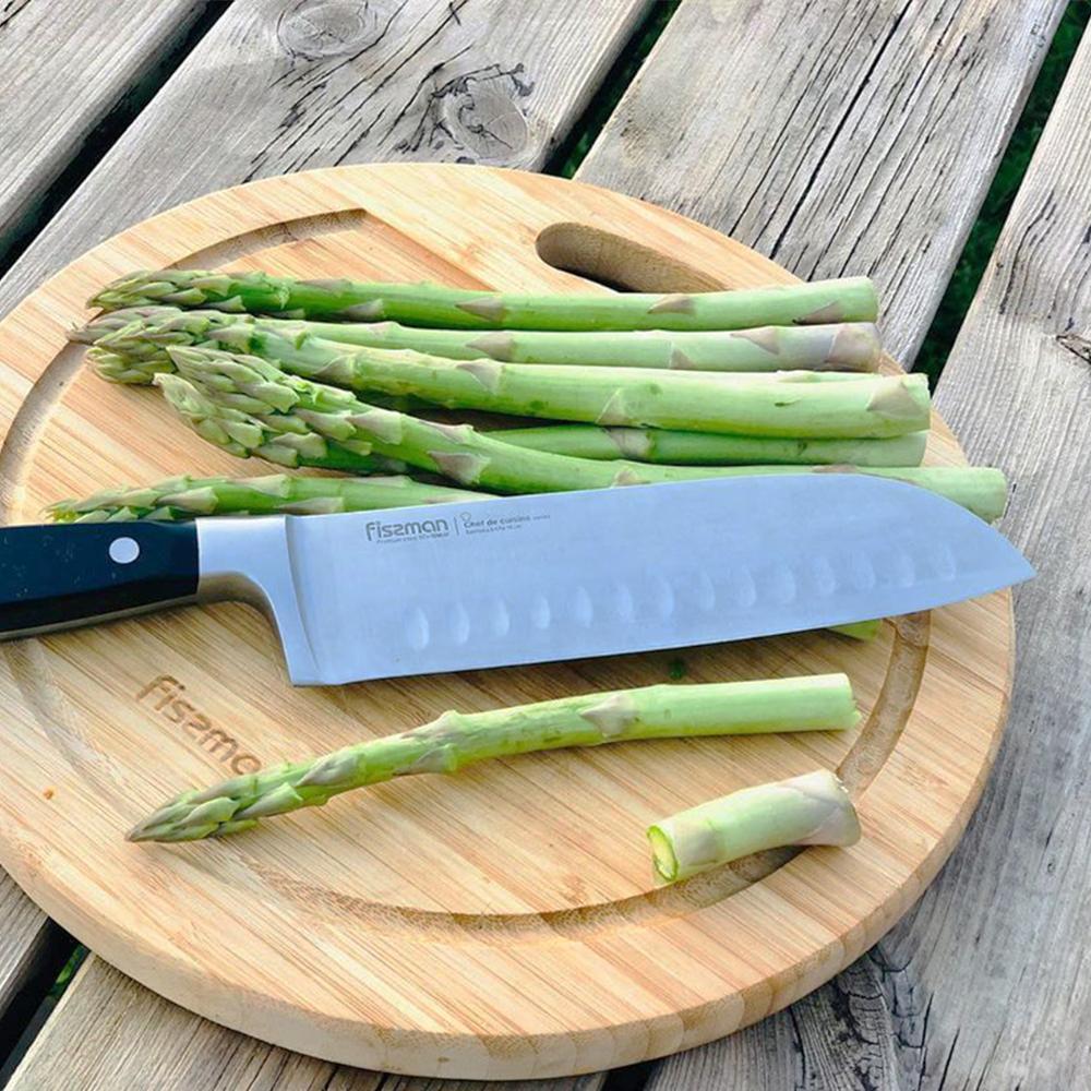 FISSMAN Bamboo Cutting Board Eco-friendly Round Chopping Block