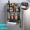 Magnetic Adsorption Refrigerator Side Rack Wall-mounted Multi-function Storage Holder Kitchen Paper Towel Shelf Rack Organizer