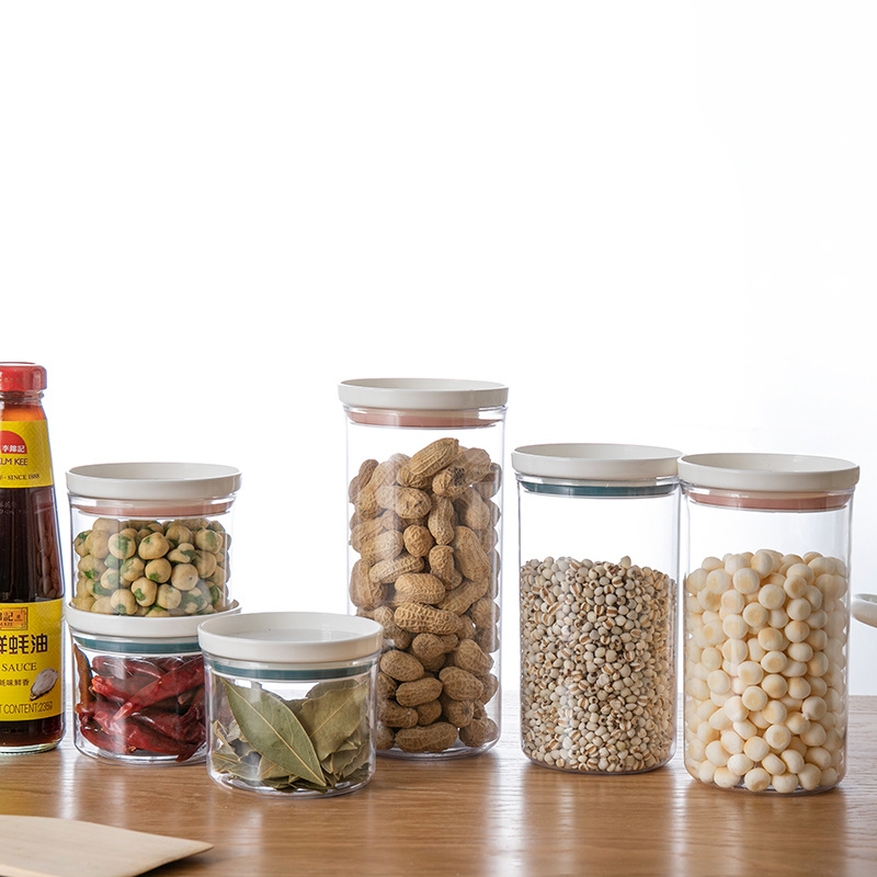 Transparent Food Storage Box Kitchen Sealed Bean Grain Spice Container Refrigerator Organizer Storage Bottles&Jars Grains Tank