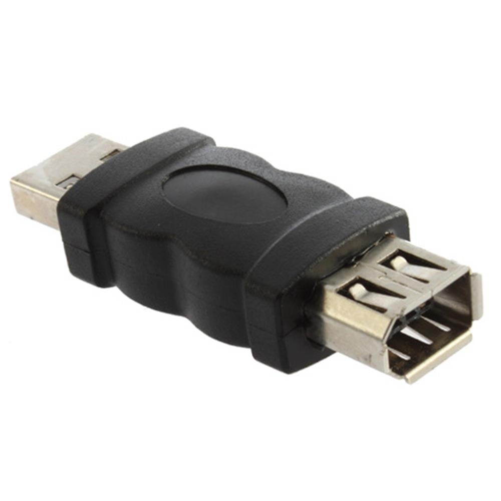 New Firewire IEEE 1394 6 Pin Female to USB 2.0 Type A Male Adaptor Adapter Cameras Mobile Phones MP3 Player PDAs Black Wholesale