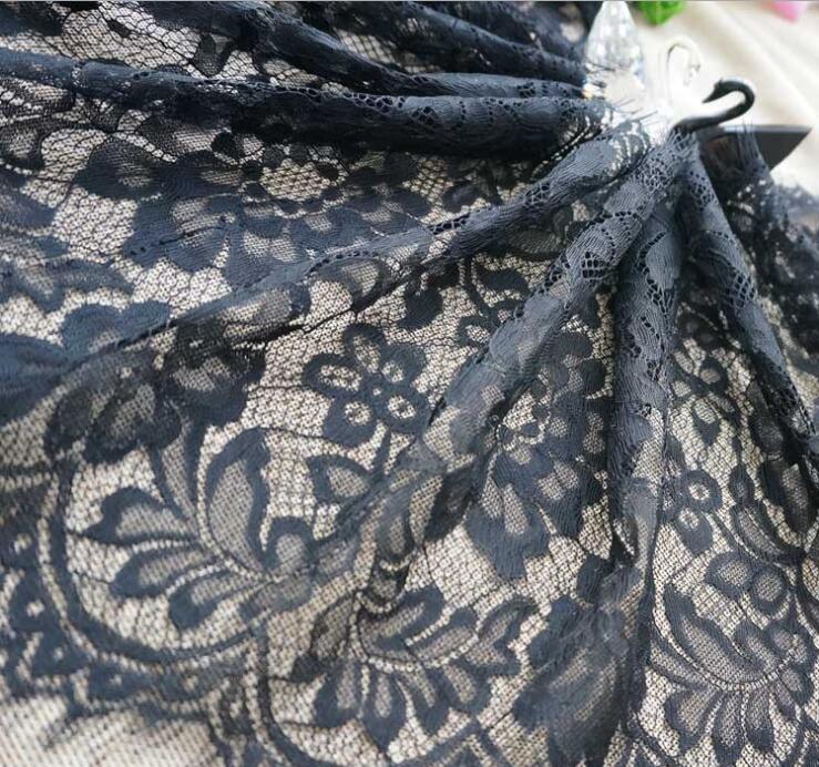 New Arrival 3 Meters/lot Handmade DIY Eyelashes Lace Trim Clothes Accessories 28cm Wide Flower-shaped White/Black Lace Fabric